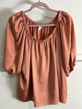 Nordstroms Women's Dusty Rose Peasant Top